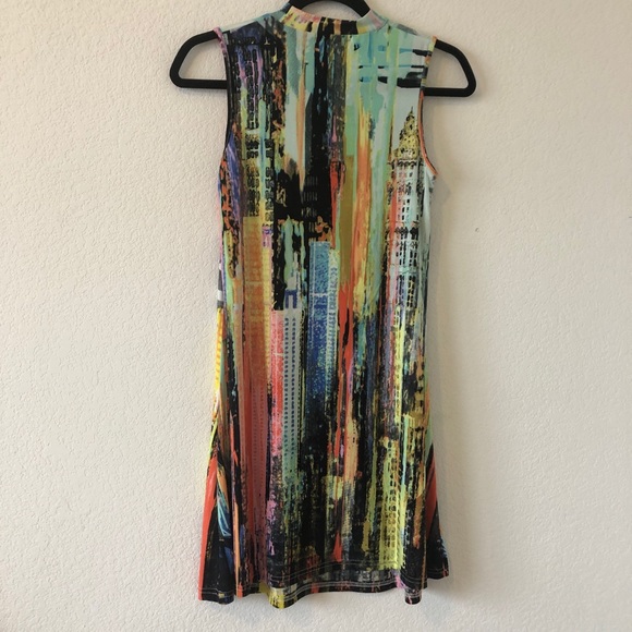 🆕OCEAN BLUE multicolor vertical print dress - Picture 2 of 9